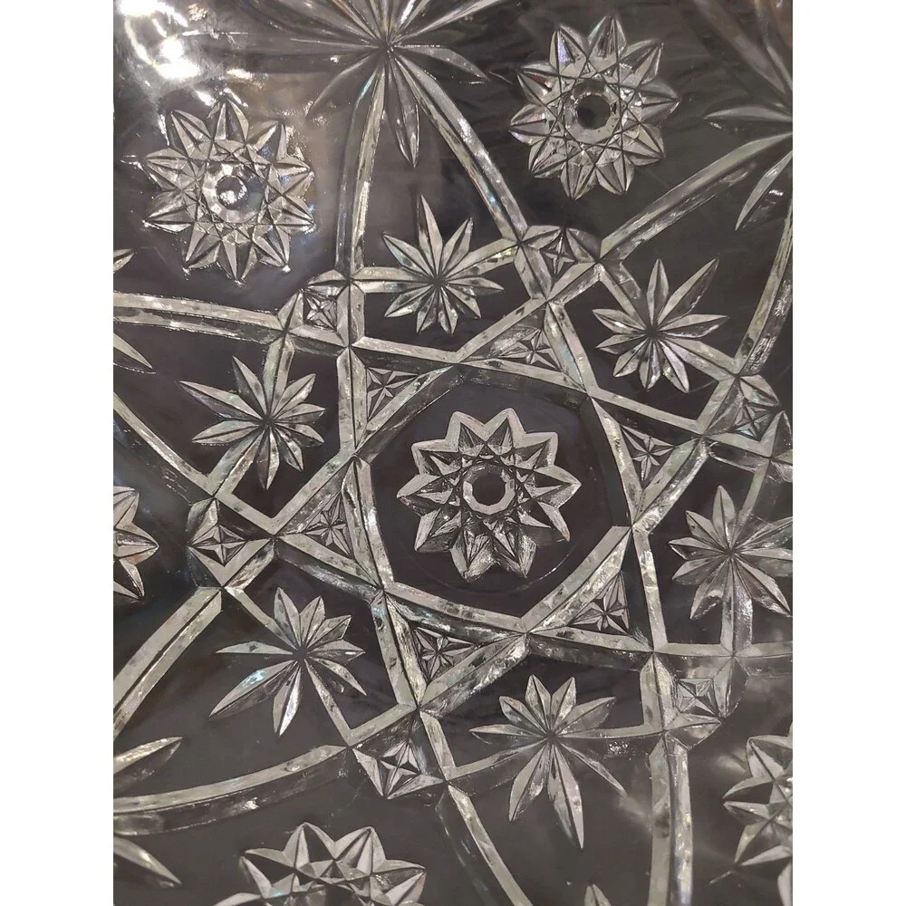 Vtg Anchor Hocking Star of David Serving Bowl 10 3/4